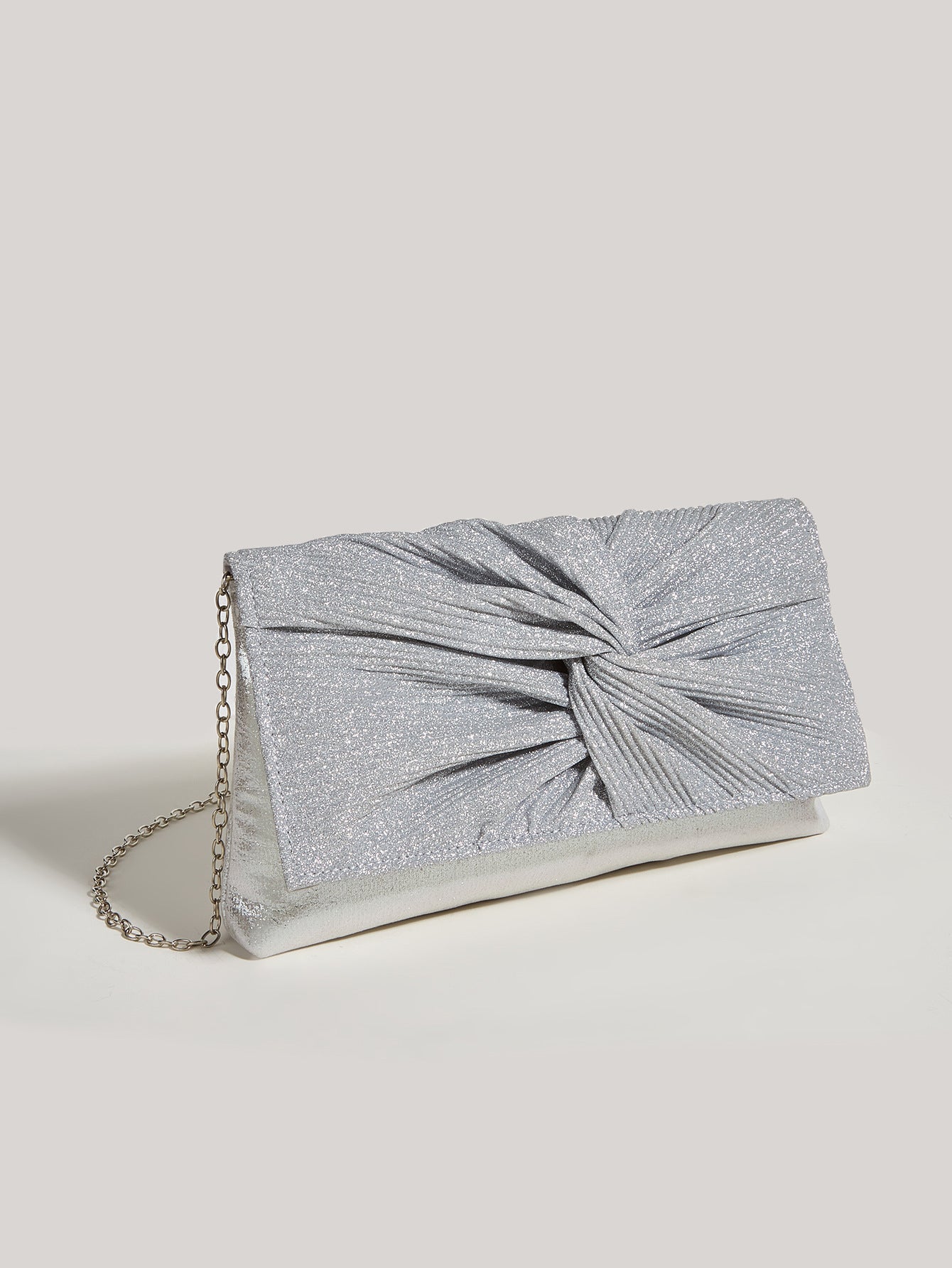 Adorn&Pulse - Pleated Shiny Clutch • High-End Evening Woman's Bag