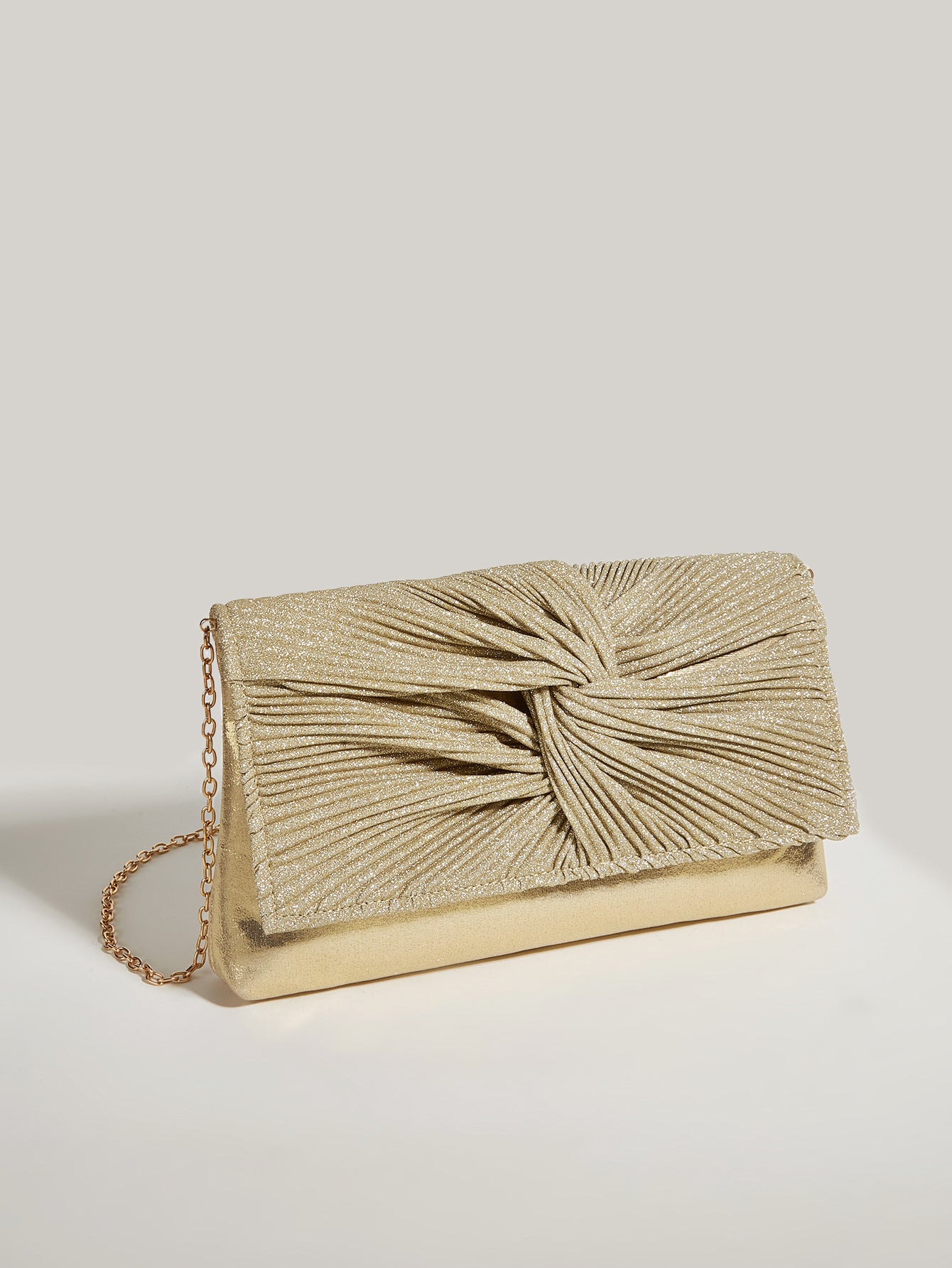 Adorn&Pulse - Pleated Shiny Clutch • High-End Evening Woman's Bag