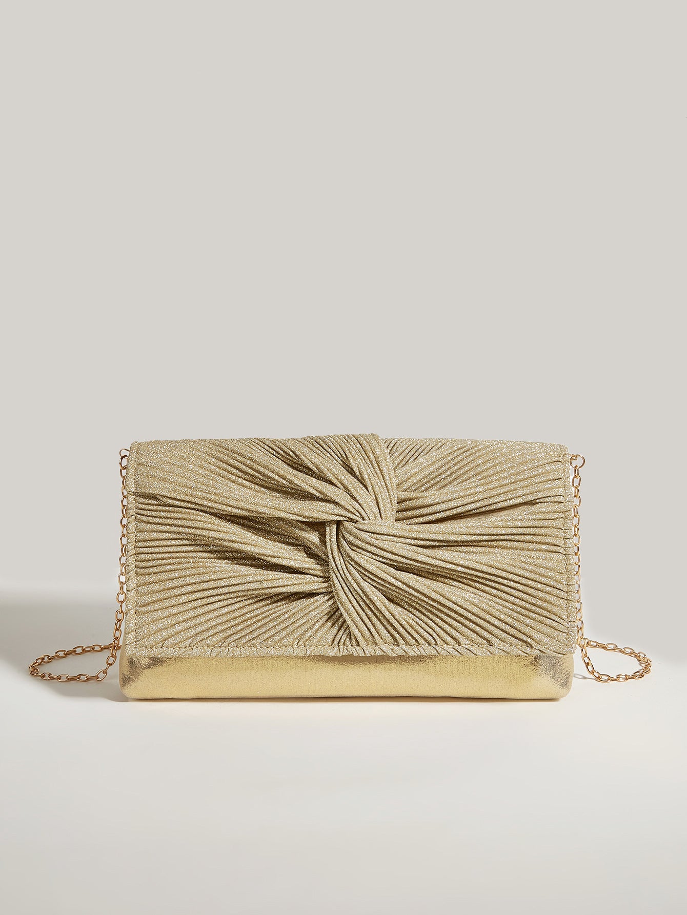 Adorn&Pulse - Pleated Shiny Clutch • High-End Evening Woman's Bag