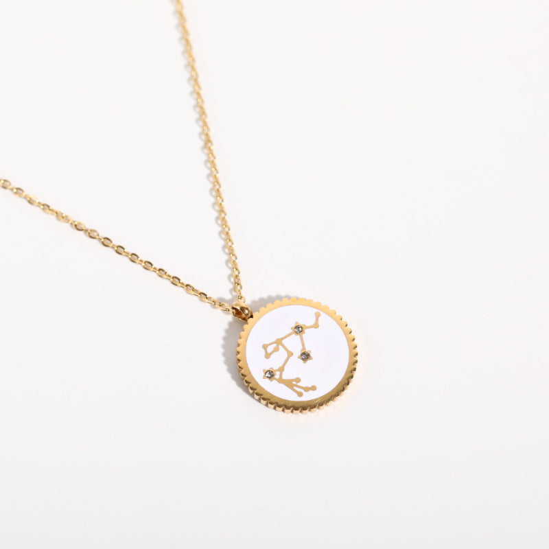 Zodial Stars Constellation Necklace • Inlaid Zirconium Horoscope Pendant