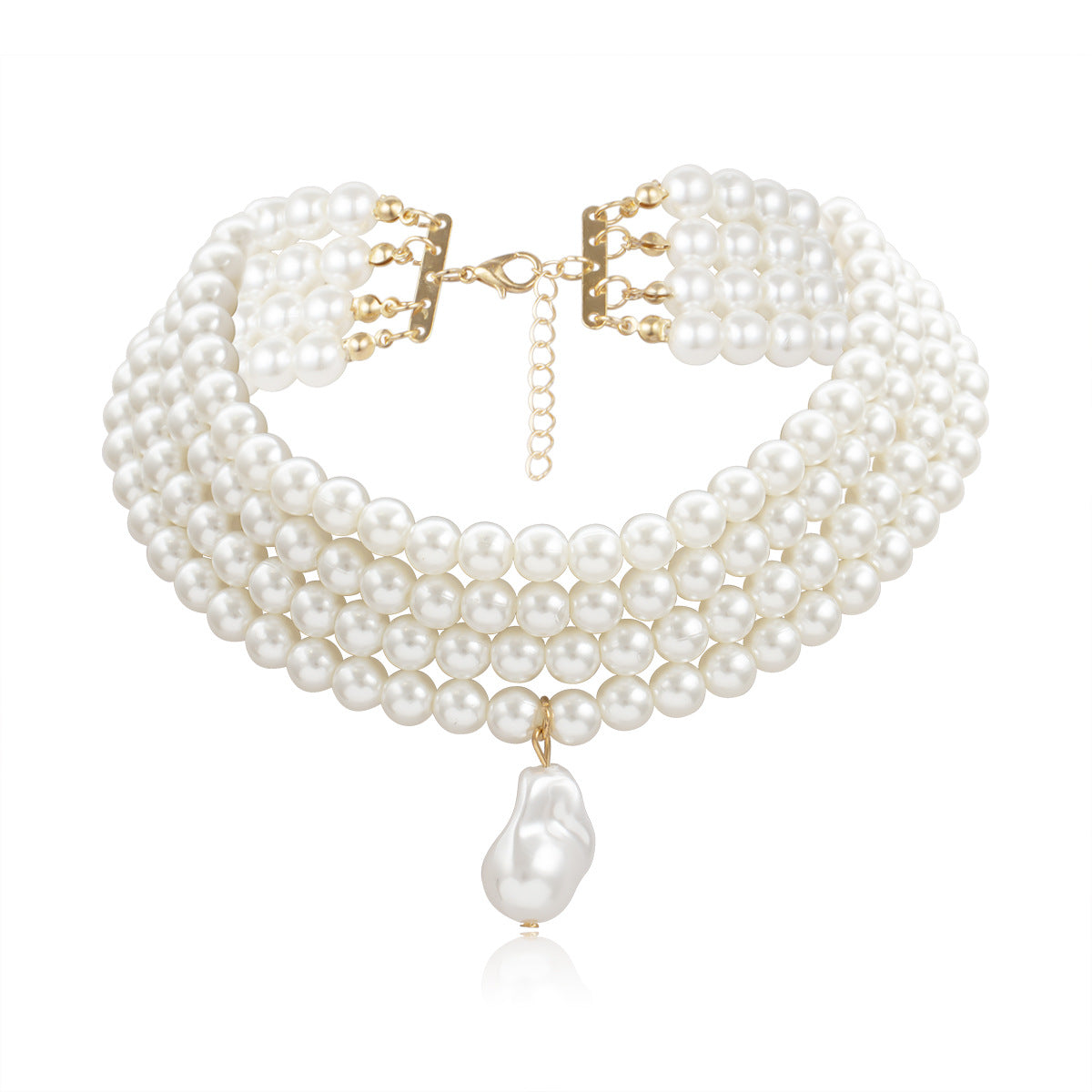 Adorn&Pulse-The four strands pearl choker - elegant jewelry