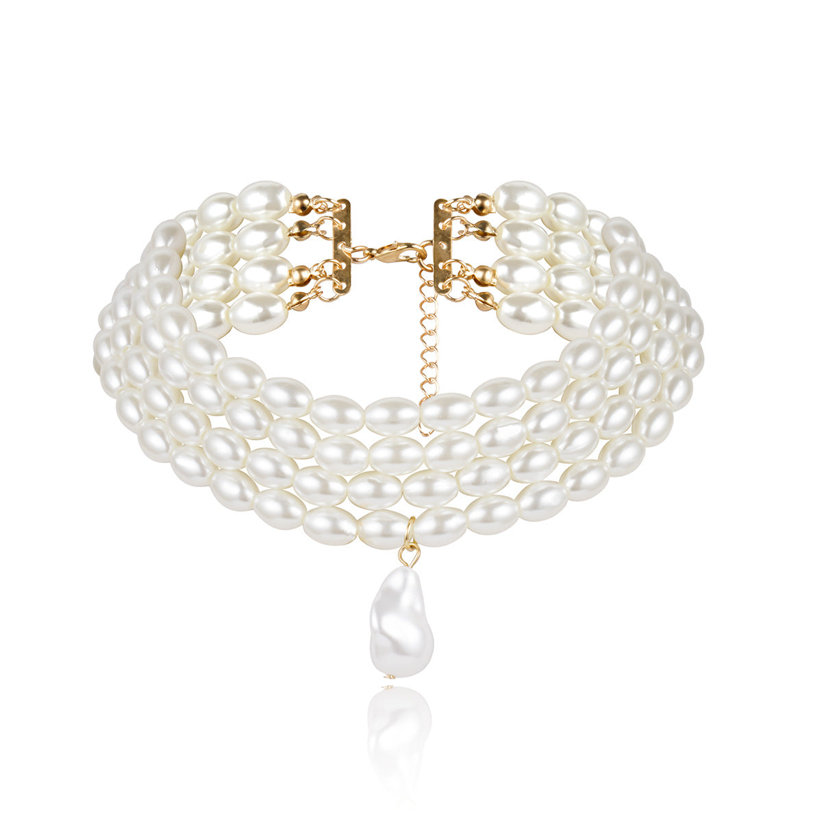 Adorn&Pulse-The four strands pearl choker - elegant jewelry