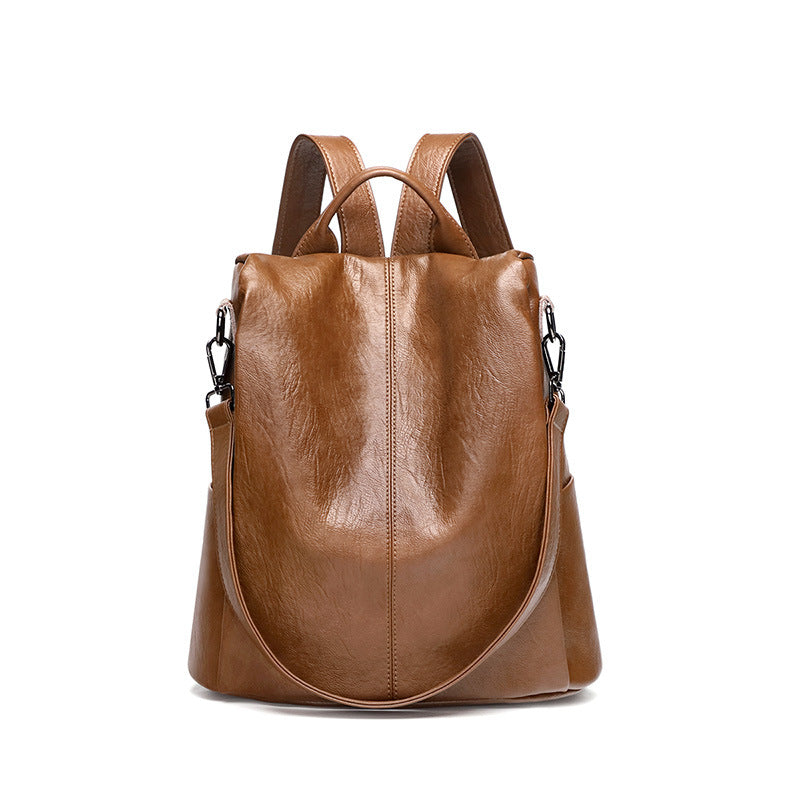 Anti-Theft Casual Backpack • Soft Leather Bag