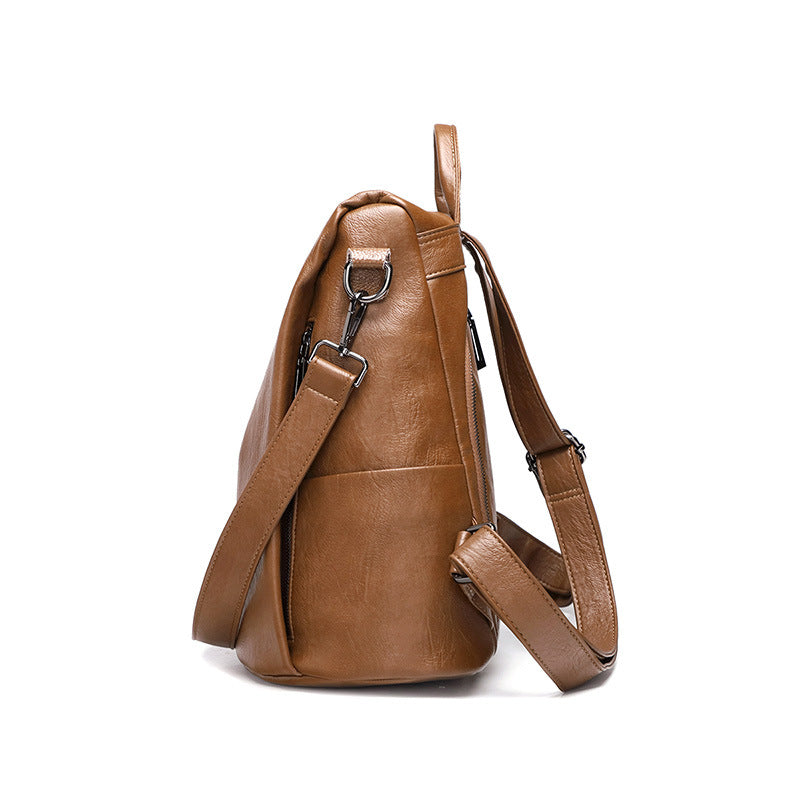 Anti-Theft Casual Backpack • Soft Leather Bag