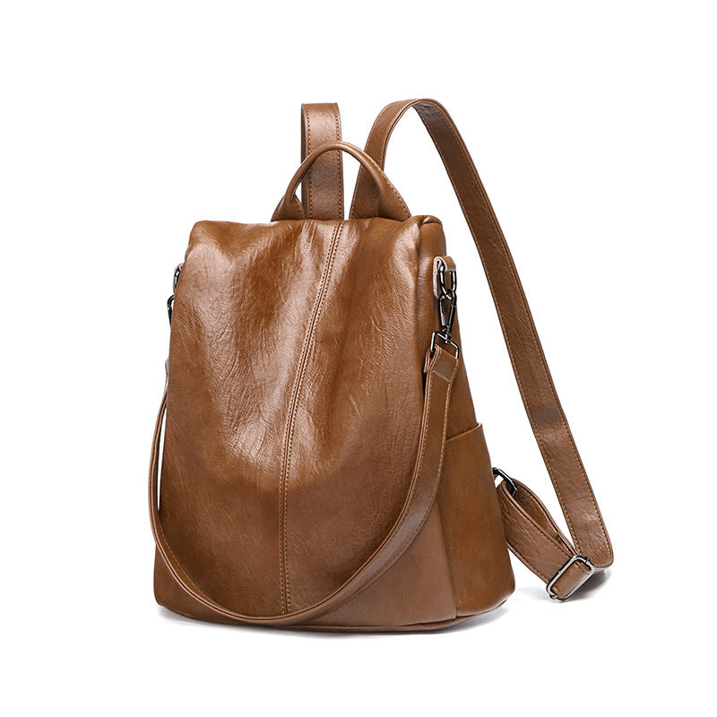 Anti-Theft Casual Backpack • Soft Leather Bag