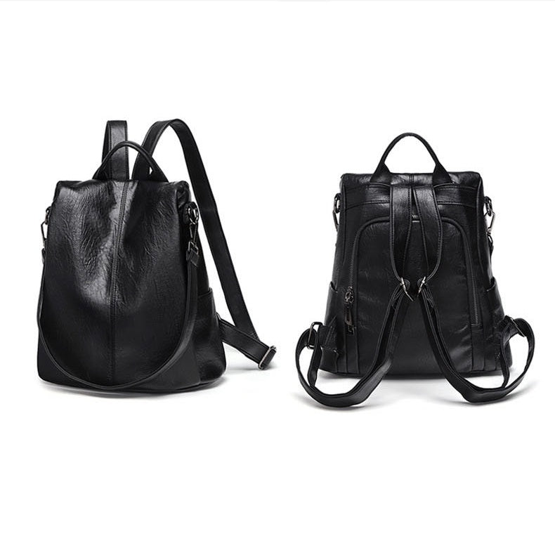 Anti-Theft Casual Backpack • Soft Leather Bag