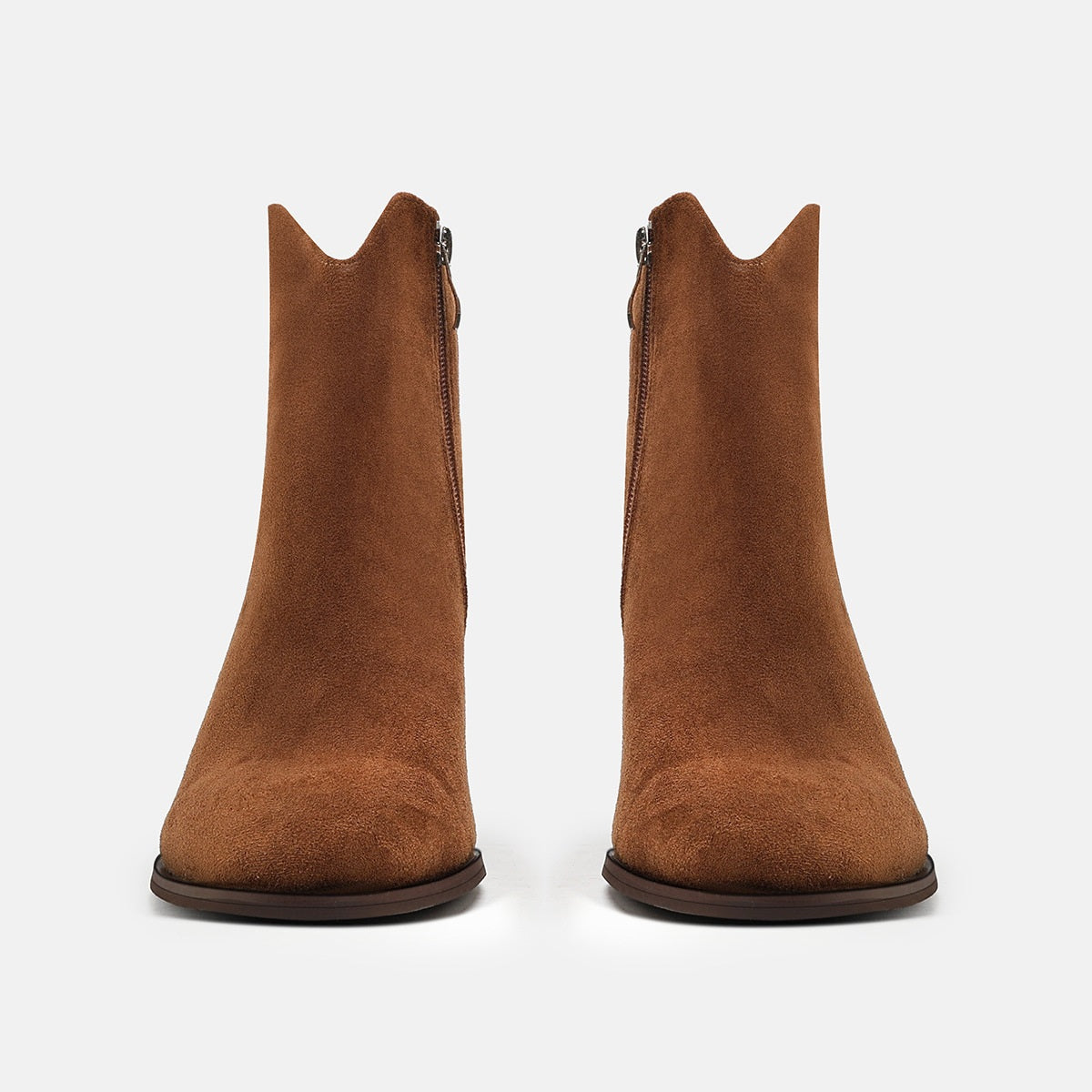 Thick Heels Suede Boots •  Pu Leather Boots