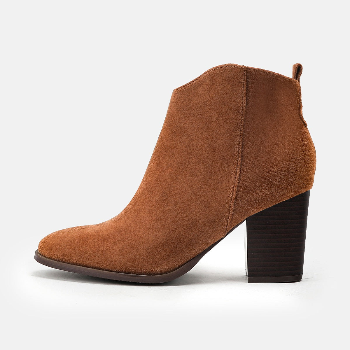 Thick Heels Suede Boots •  Pu Leather Boots