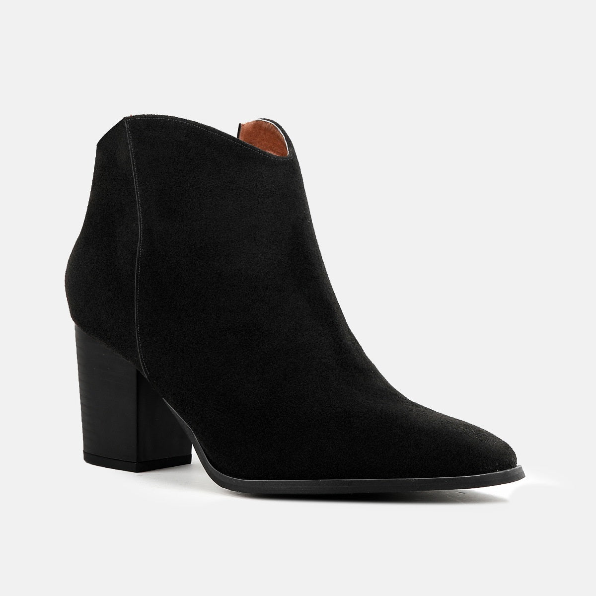 Thick Heels Suede Boots •  Pu Leather Boots