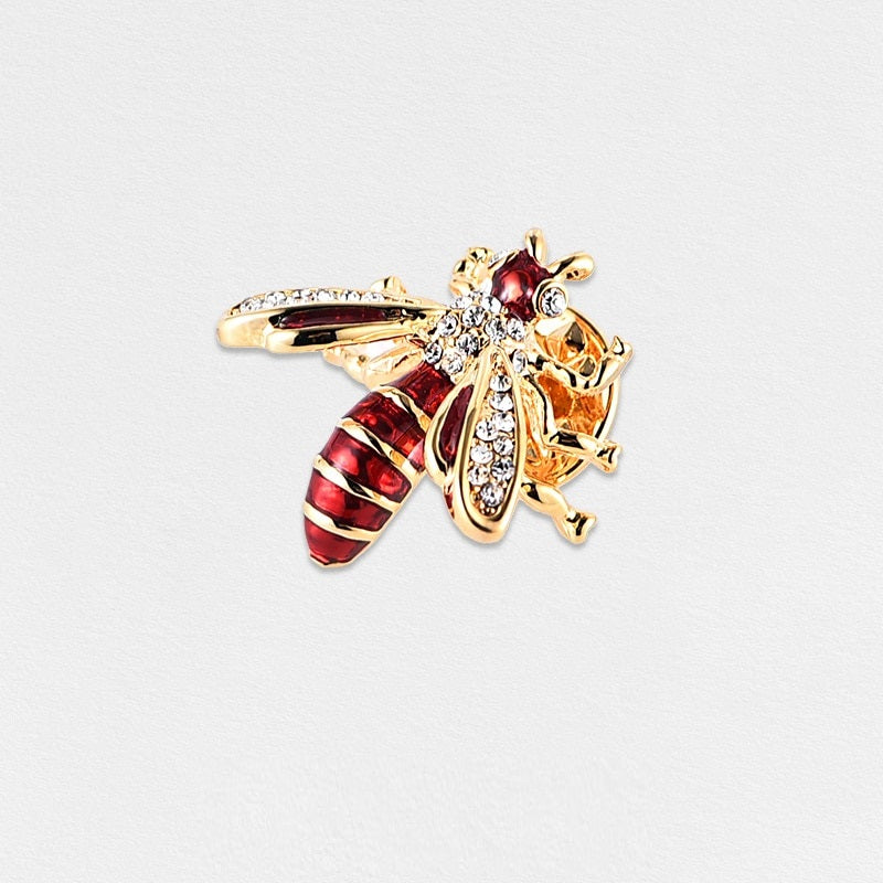 Crystal Bee Brooch •  Insect Cufflinks Pin