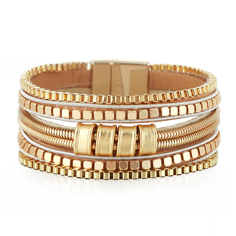 Bohemian Multilayer Bracelet • Irregular Leather Strip