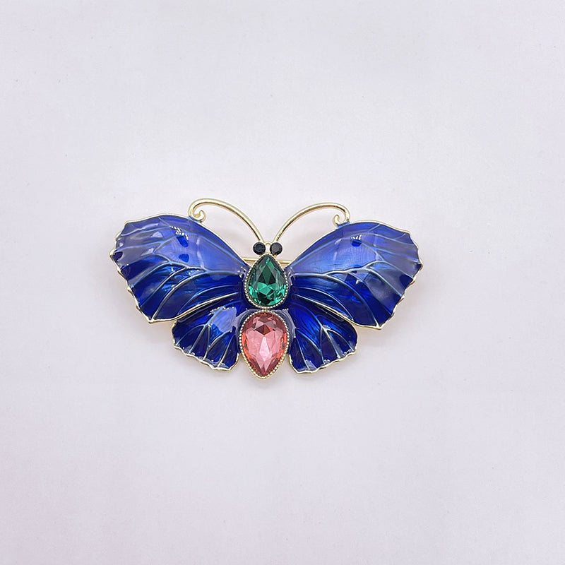 Butterfly Wings Brooch • Rhinestone Dress Pin