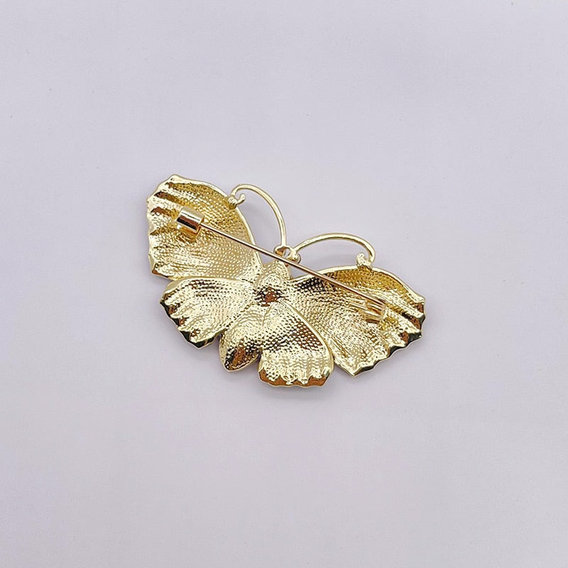 Butterfly Wings Brooch • Rhinestone Dress Pin