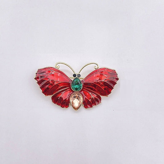 Butterfly Wings Brooch • Rhinestone Dress Pin