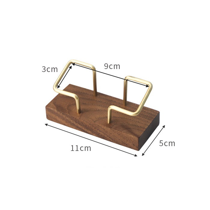 Card Organizer • Walnut Brass Business Card Holder