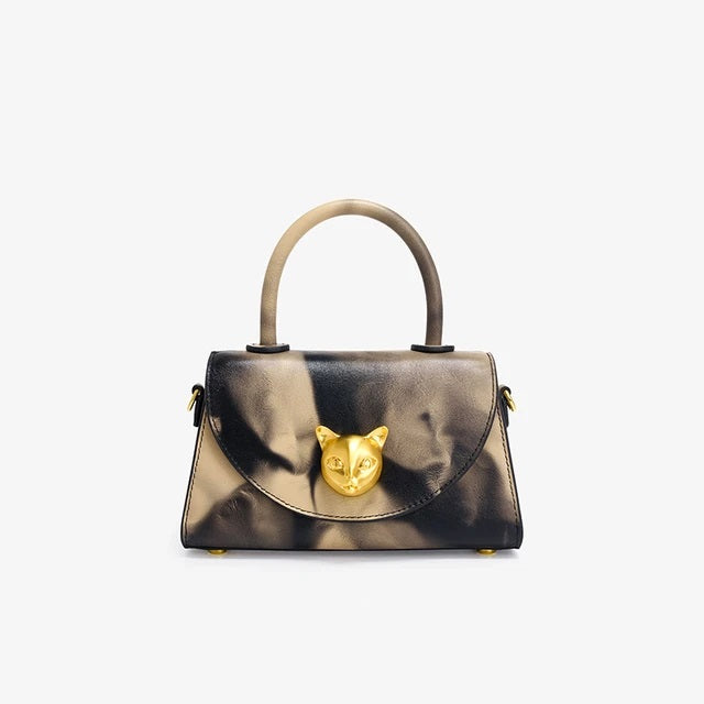 Cat Cult Crossbody Bag • Cat Head Luxury Leather Shoulder Bag