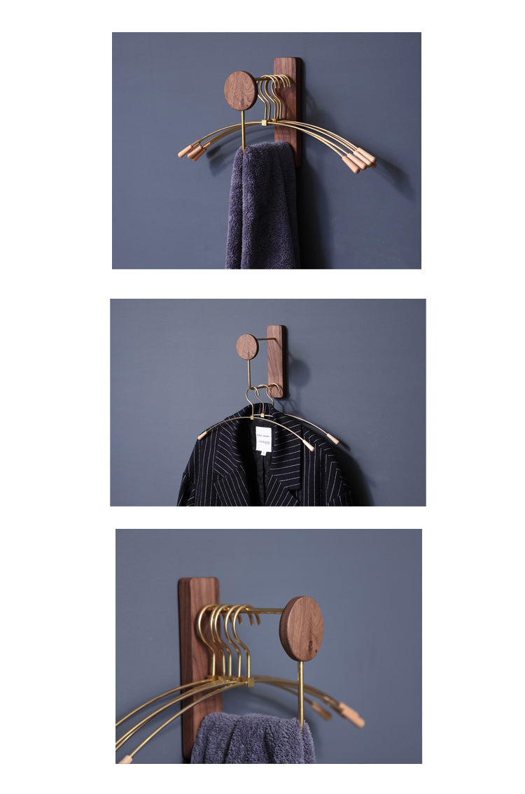 Coat Storage Rack • Walnut Brass Hanger