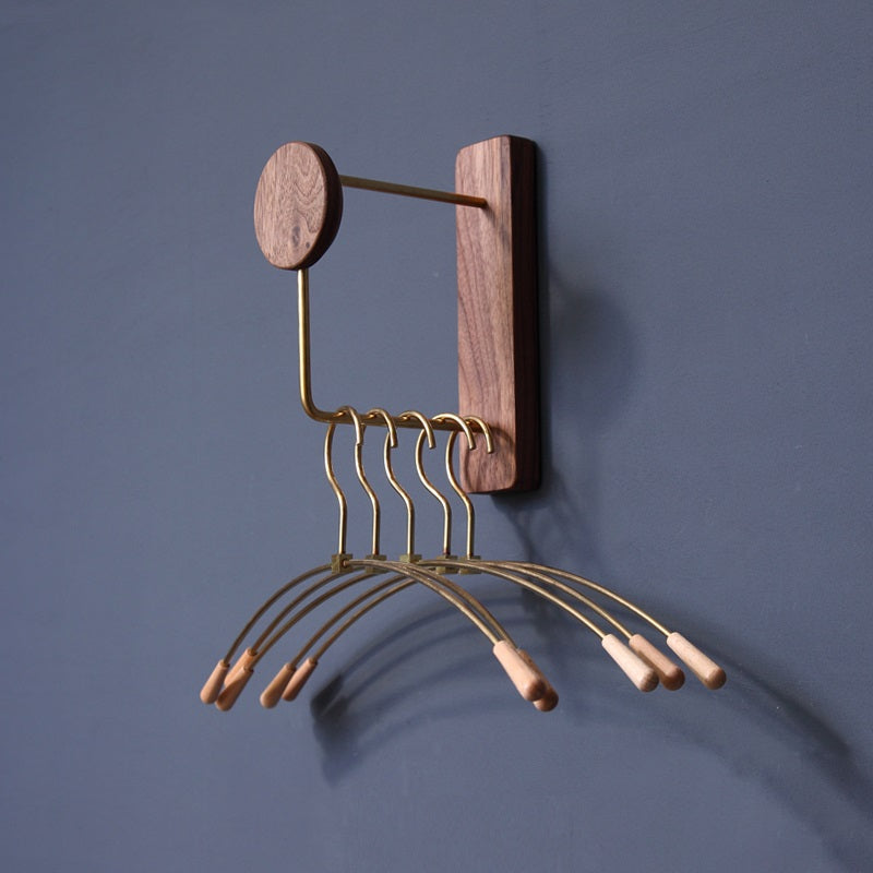 Coat Storage Rack • Walnut Brass Hanger