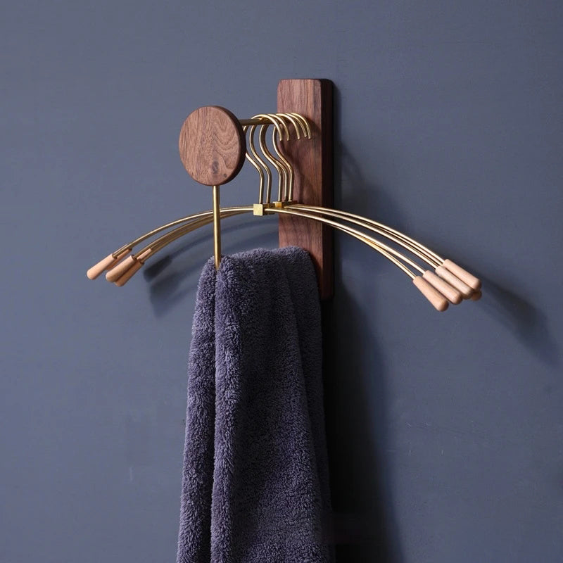 Coat Storage Rack • Walnut Brass Hanger