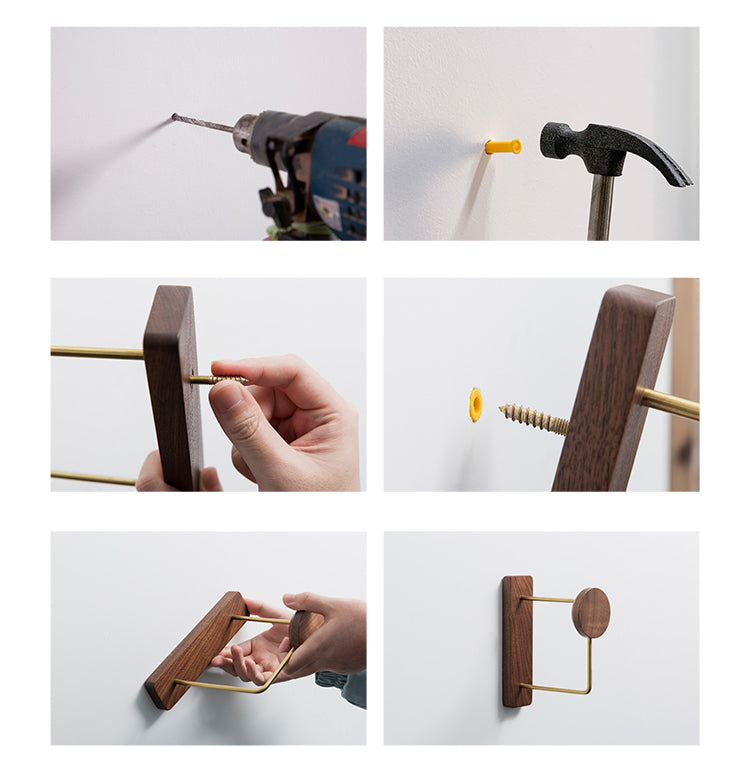 Coat Storage Rack • Walnut Brass Hanger