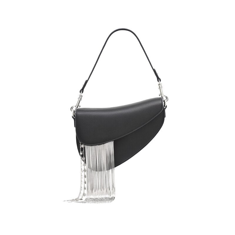 Silver Tassel Autumn Winter Bag • Cow Leather Messenger Bag