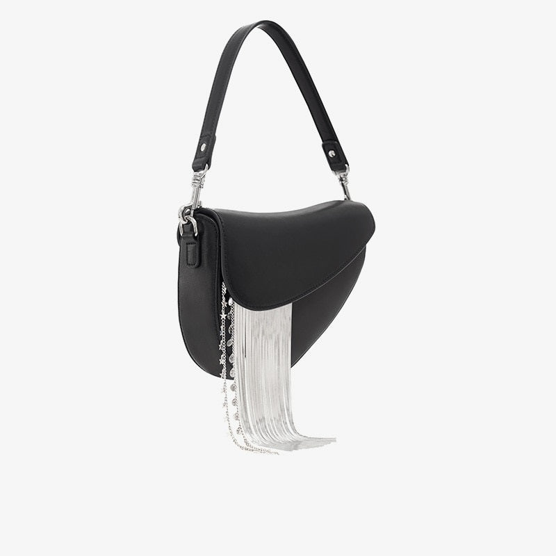 Silver Tassel Autumn Winter Bag • Cow Leather Messenger Bag