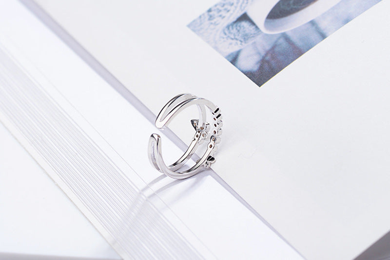 Double Deck Butterfly Ring • Sterling Silver Open Ring