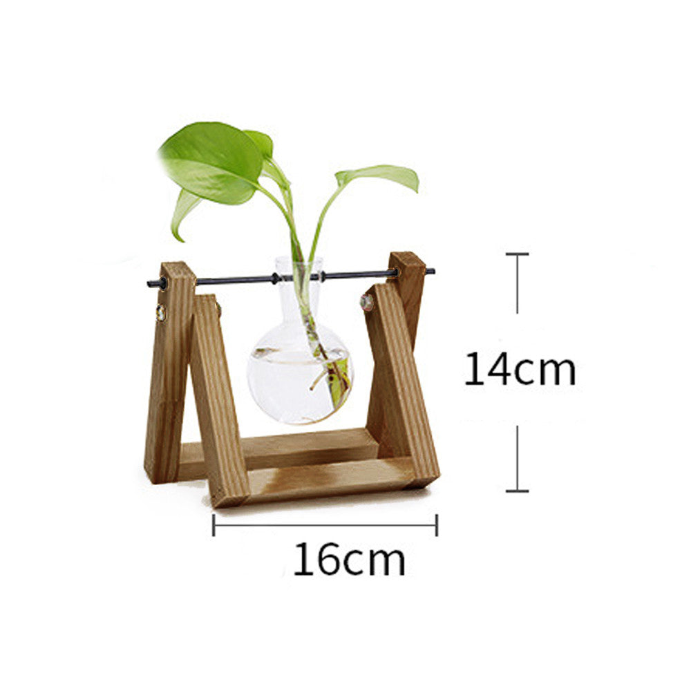 Dry Flower Vase • Solid Wood Hydroponic Bulb