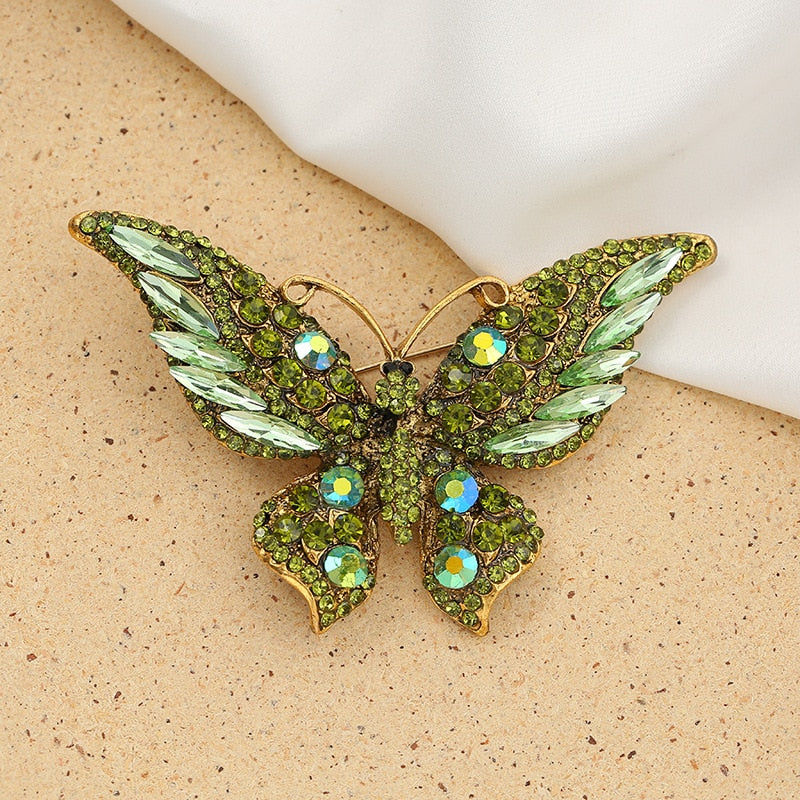 Elegant Butterfly Brooch • Luxury Rhinestone Pins