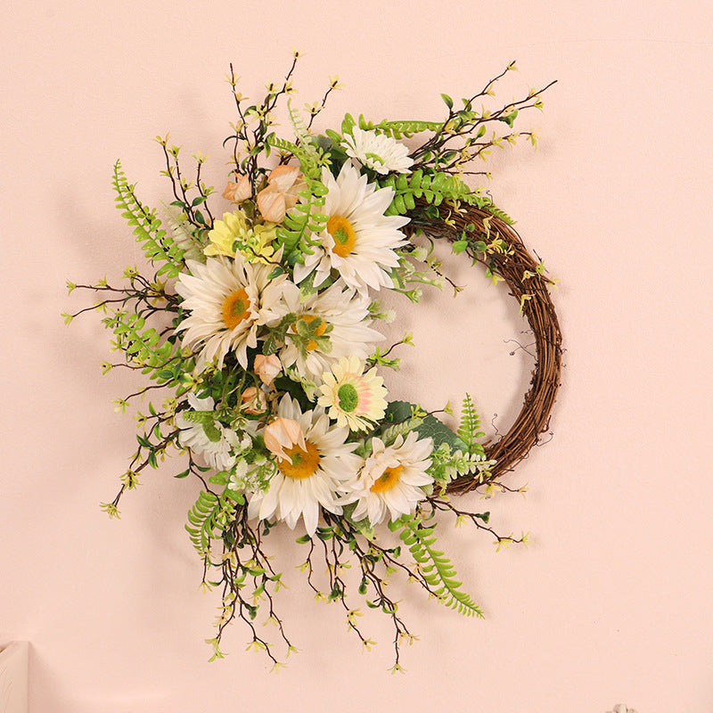 Front Door Decoration • Sunflower Fern Wreath