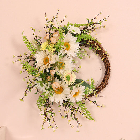 Front Door Decoration • Sunflower Fern Wreath