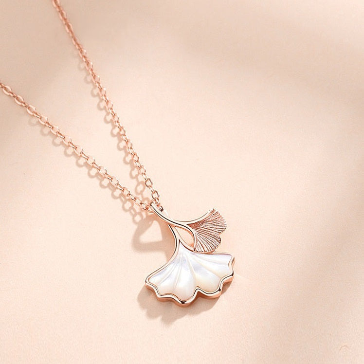 Ginkgo Leaves Clavicle Chain • Gold Plated Sterling Silver