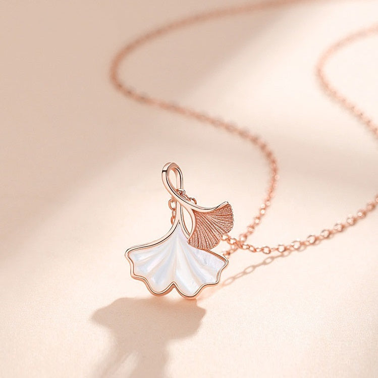 Ginkgo Leaves Clavicle Chain • Gold Plated Sterling Silver