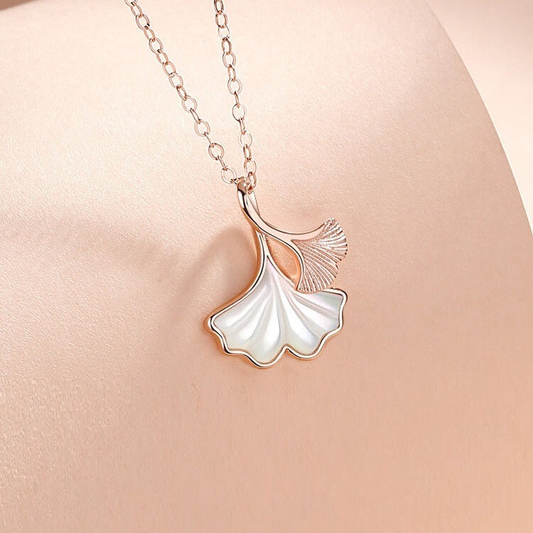 Ginkgo Leaves Clavicle Chain • Gold Plated Sterling Silver