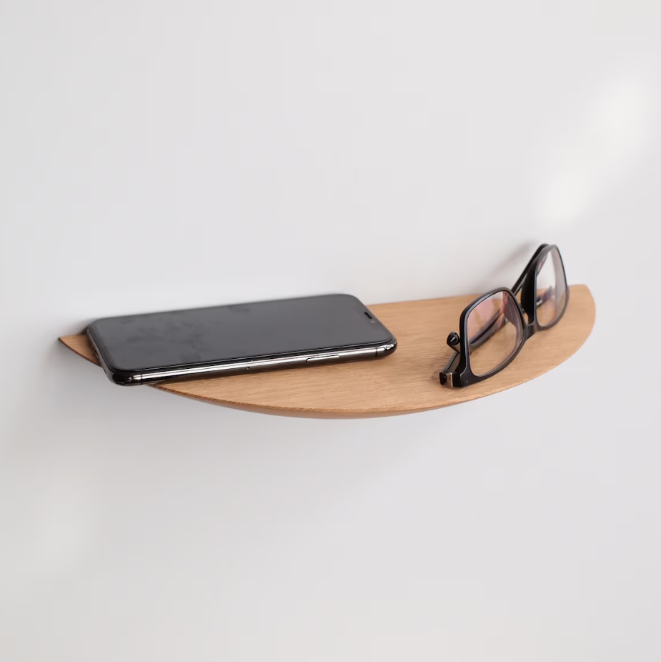 Hanging Display Stand • Wooden Semicircle Shelf