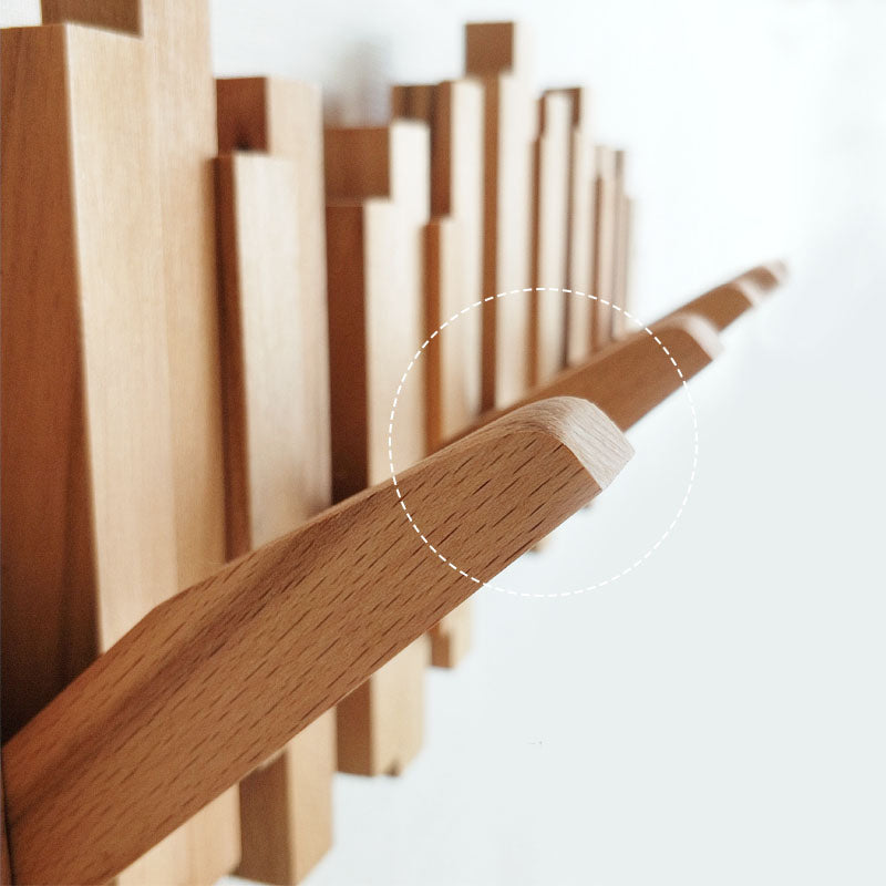 Wall-Mounted Hook • Wooden Coat Rack