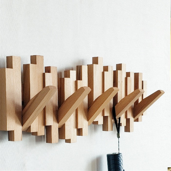 Wall-Mounted Hook • Wooden Coat Rack