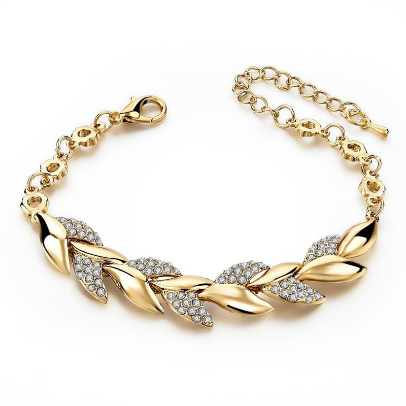 Intricate Leaf Bracelet • 18K Gold Bracelet