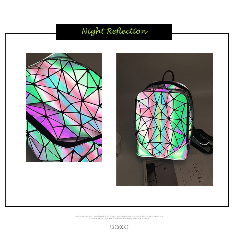 Irregular Triangle Backpack • Luminous Cyber Bag • Night Reflective Safety Gear