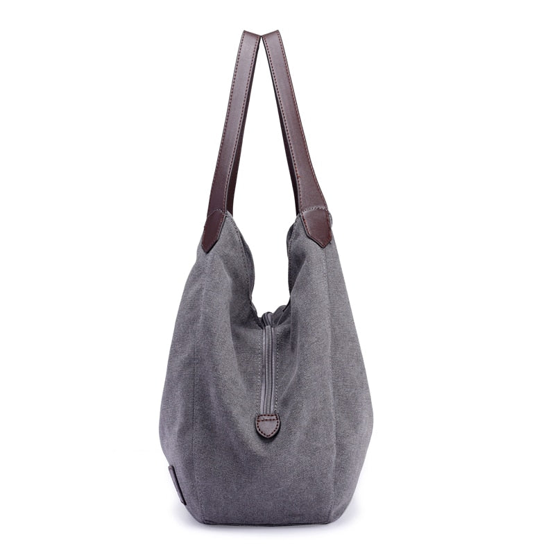 Large Street Piler Handbag • Casual Canvas Zipper Bag