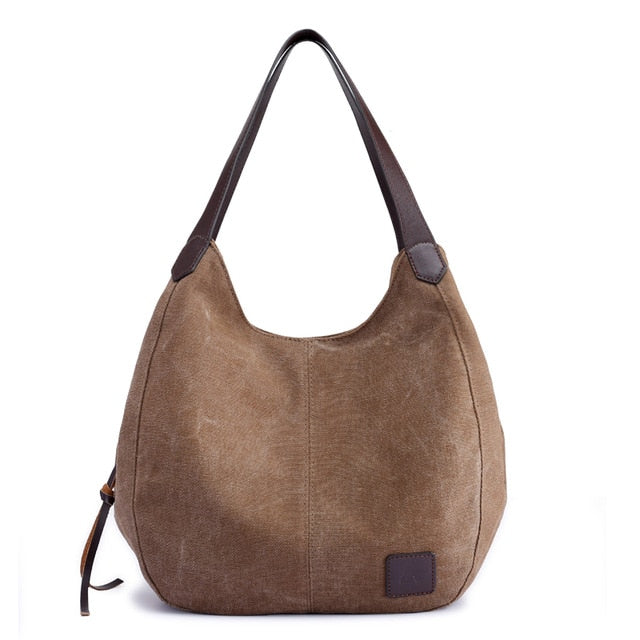 Large Street Piler Handbag • Casual Canvas Zipper Bag