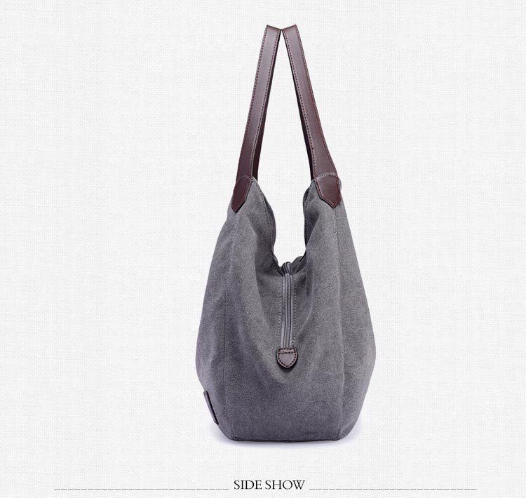 Large Street Piler Handbag • Casual Canvas Zipper Bag