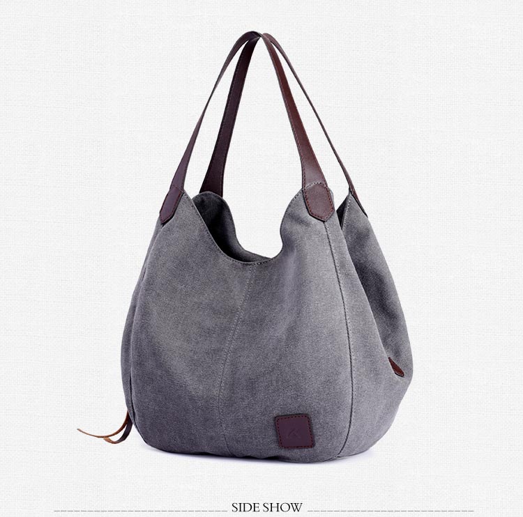 Large Street Piler Handbag • Casual Canvas Zipper Bag