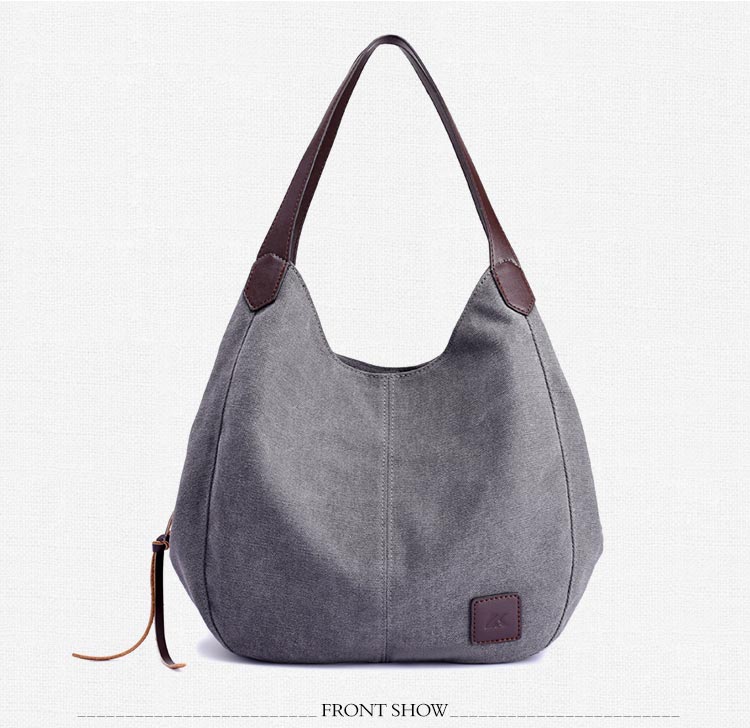 Large Street Piler Handbag • Casual Canvas Zipper Bag