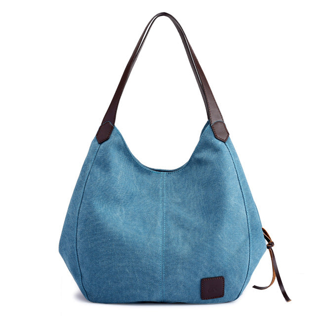 Large Street Piler Handbag • Casual Canvas Zipper Bag