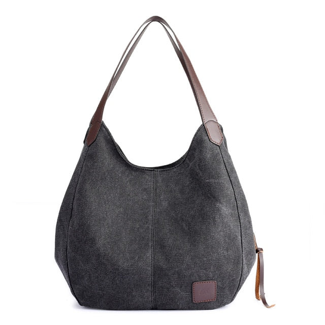 Large Street Piler Handbag • Casual Canvas Zipper Bag