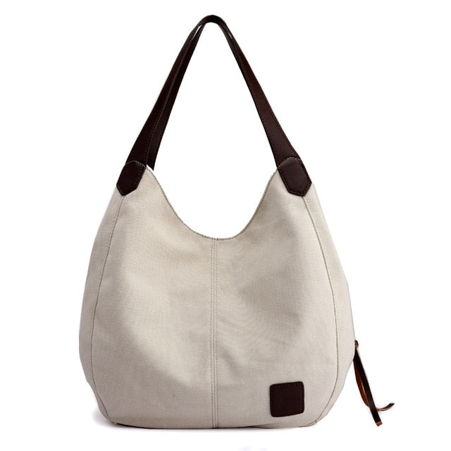 Large Street Piler Handbag • Casual Canvas Zipper Bag