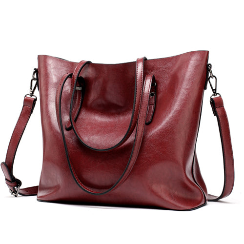 Women Leather Handbags Lady Large Tote Bag Female Pu Shoulder Bags Bolsas Femininas Sac A Main Brown Black Red