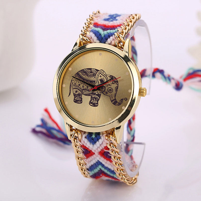 Lucky Elephant Watch • Fabric Bracelet Watch