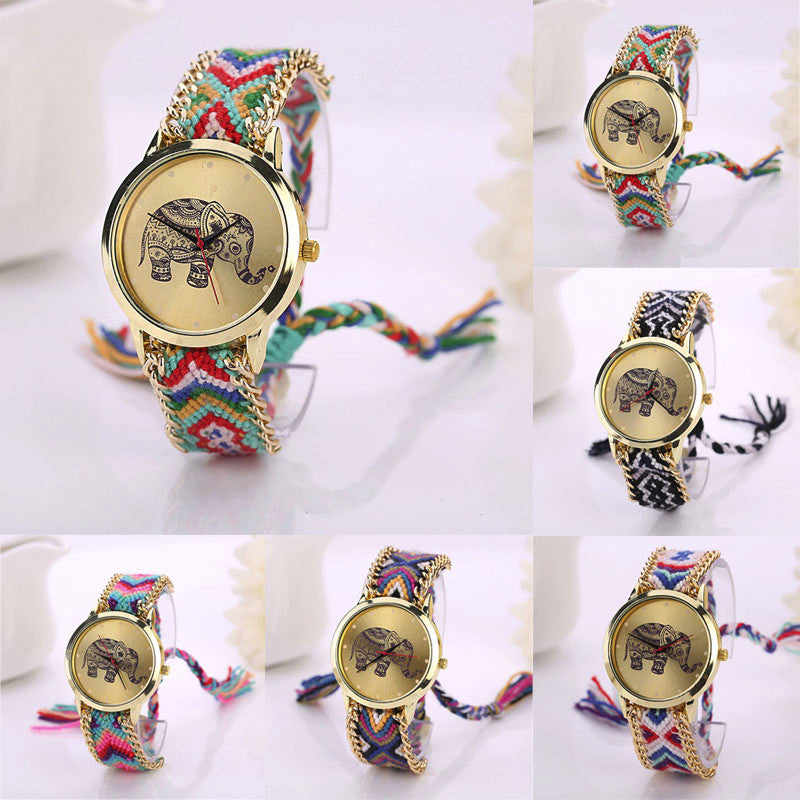 Lucky Elephant Watch • Fabric Bracelet Watch